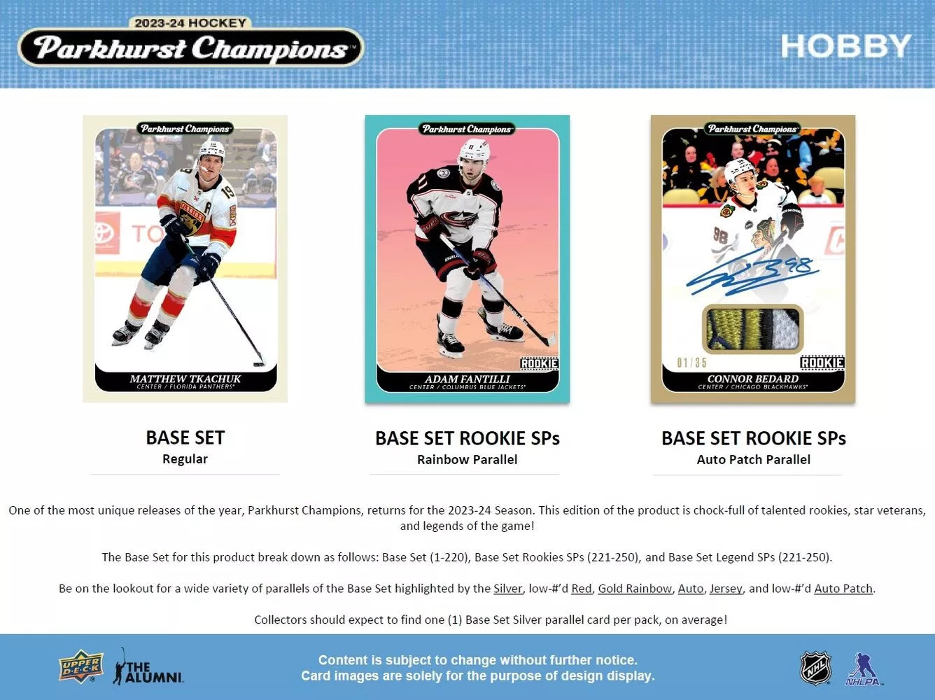 2023-24 Parkhurst Champions Hockey Hobby Box Upper Deck