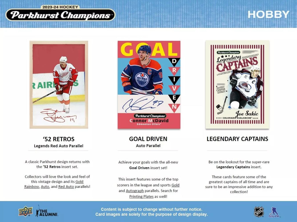2023-24 Parkhurst Champions Hockey Hobby Balíček Upper Deck