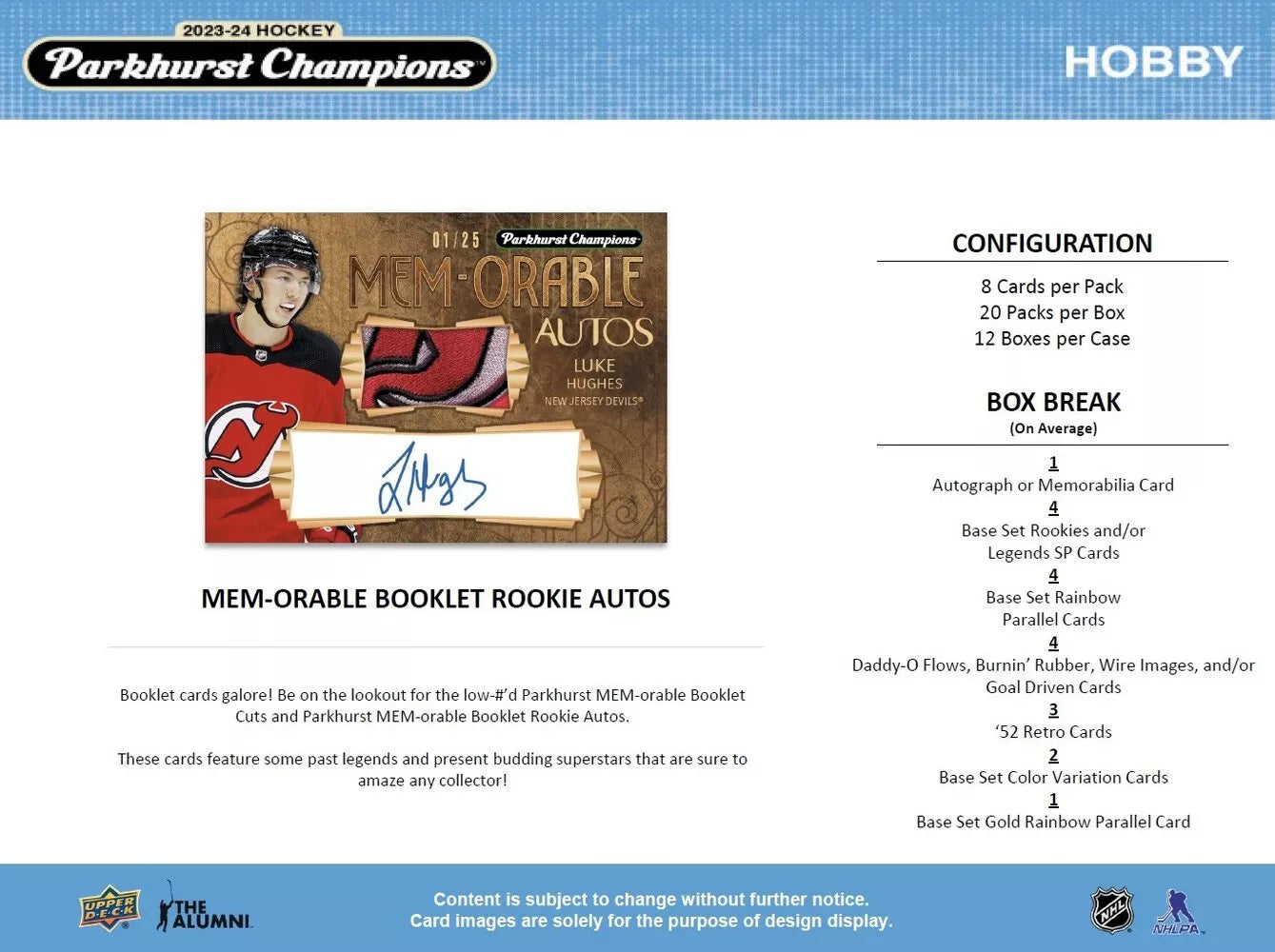 2023-24 Parkhurst Champions Hockey Hobby Box Upper Deck