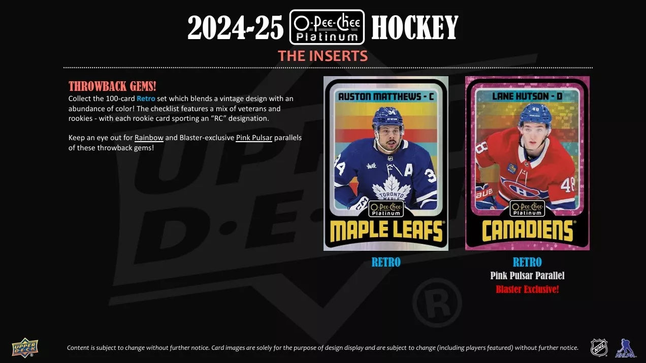 2024-25 O-Pee-Chee Platinum, Hockey Blaster Balíček Upper Deck