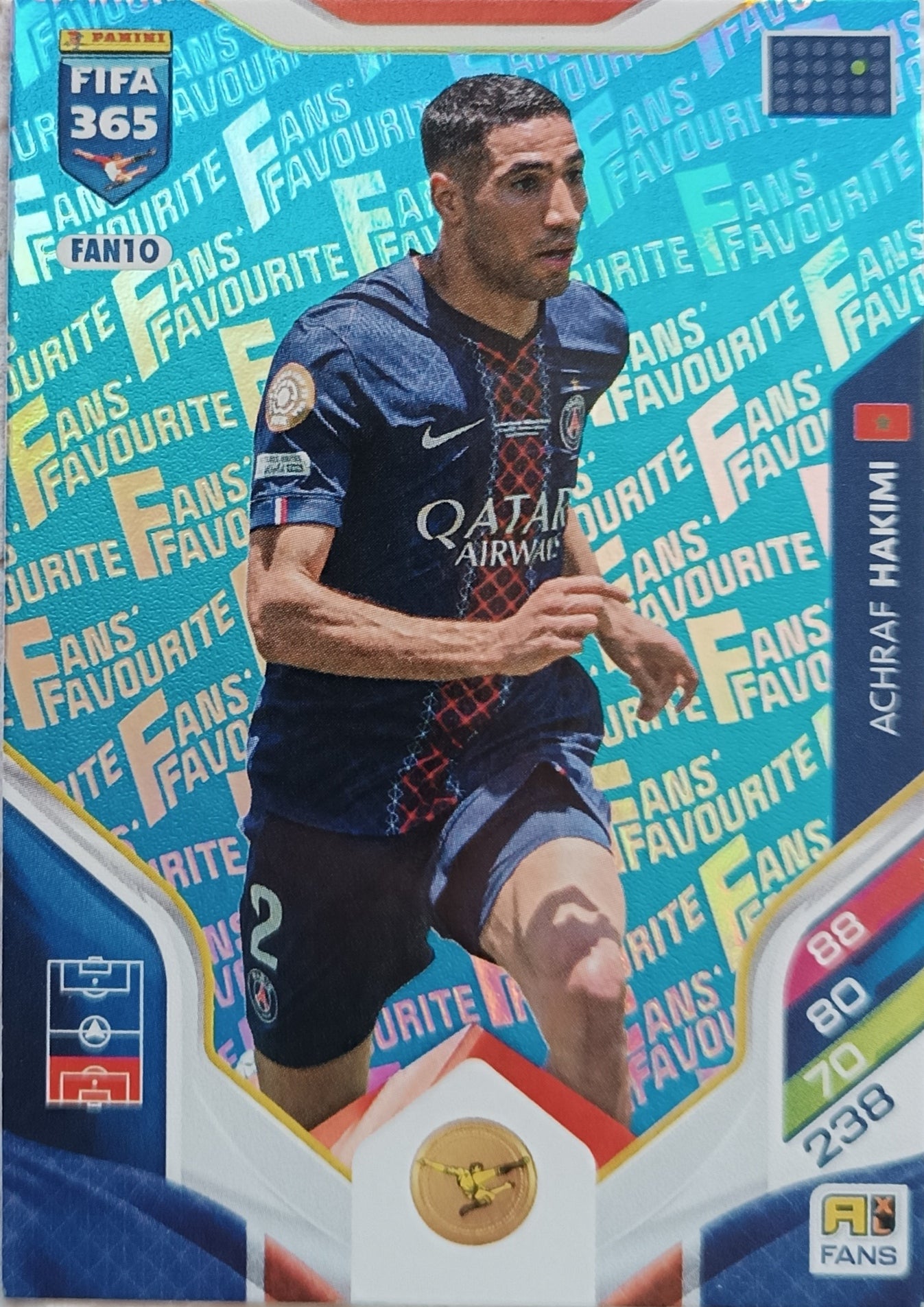 Fans´Favourite Blue Achraf Hakimi 2026 Panini FIFA 365 Adrenalyn XL Fans