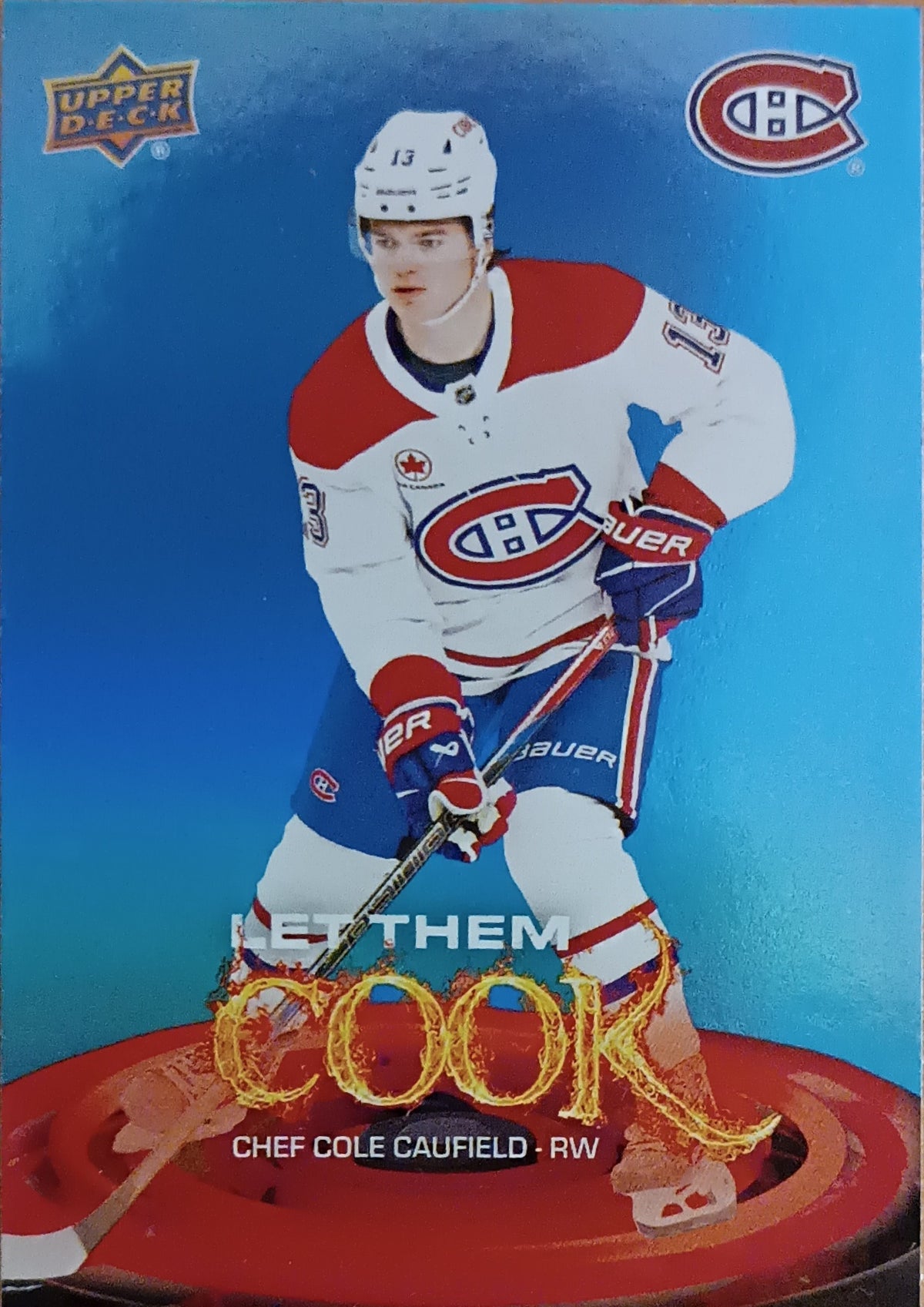 Insertní karta Cole Caufield 25-26 Series 2 Let Them Cook Upper Deck