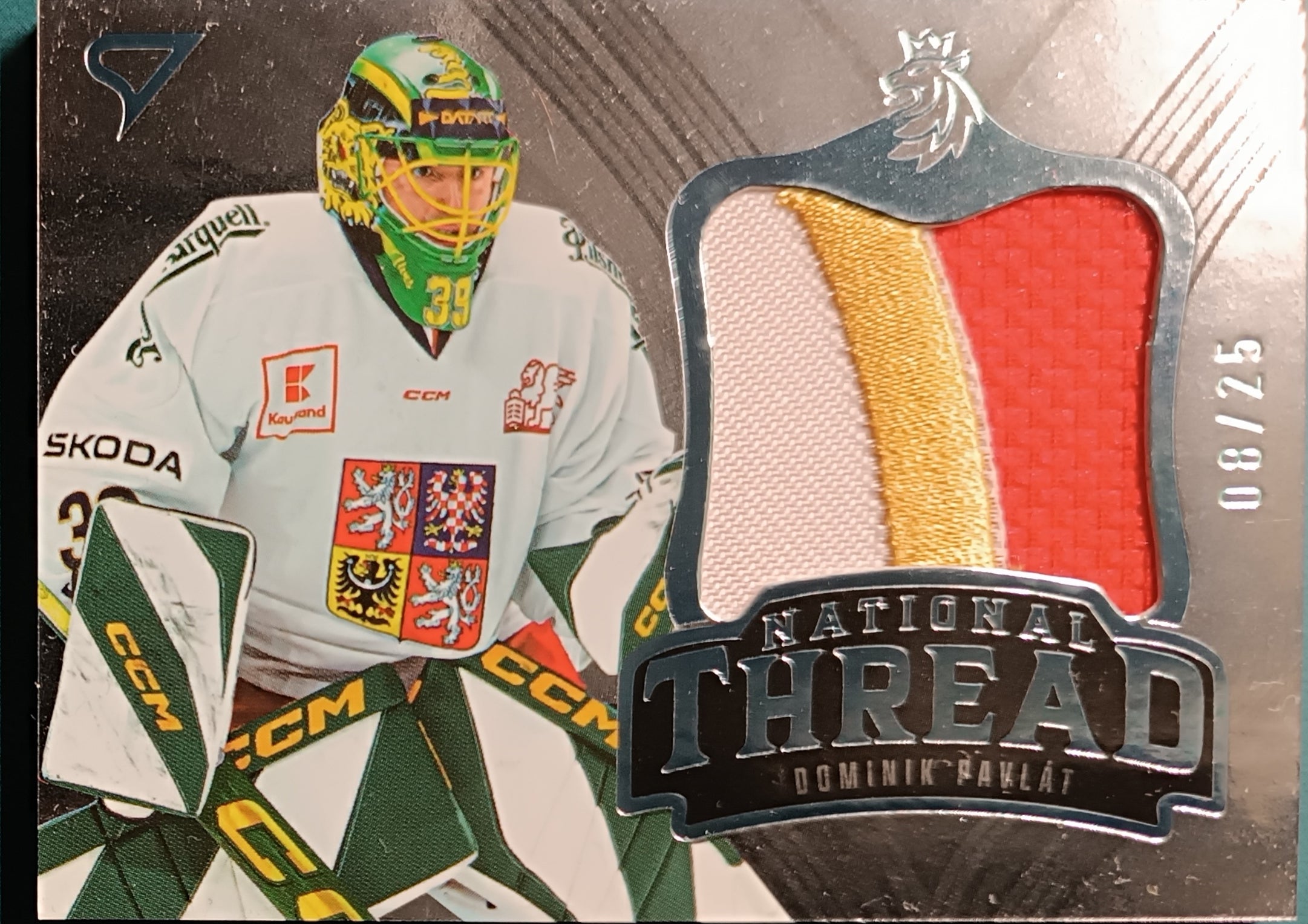 Limitovaná karta Dominik Pavlát Hokejové Česko 2025 National Thread Patch 08/25 SportZoo