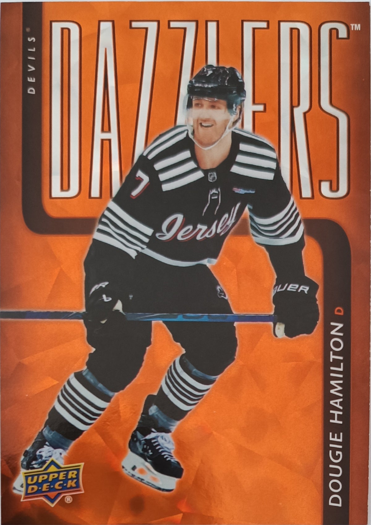 Insertní karta Dougie Hamilton 25-26 Series 1 Dazzlers Orange Upper Deck