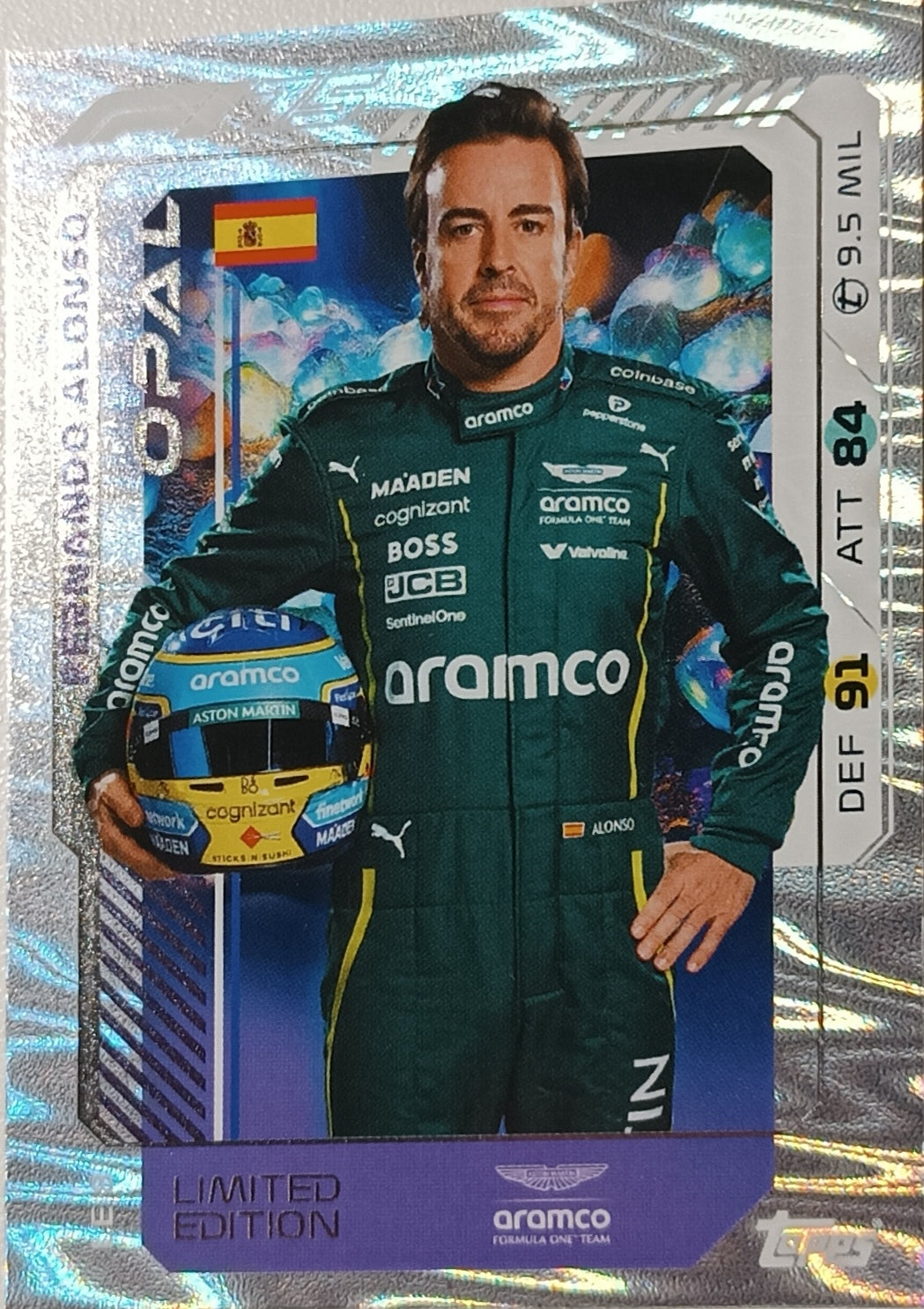Limited Edition Opal Fernando Alonso 2025 Topps Turbo Attax