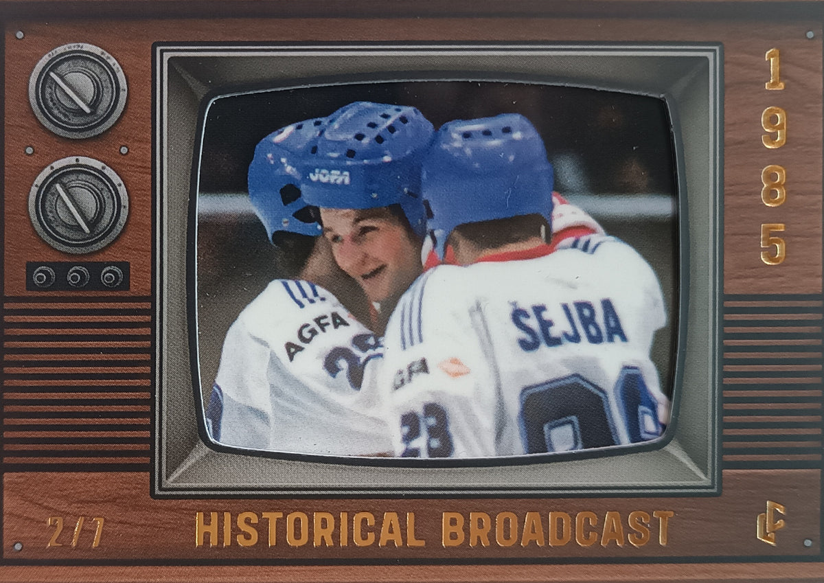 Limitovaná Insertní karta Jiří Lála, František Musil, Jiří Šejba 2025 Historical Broadcast 1985 /7 Legendary Cards