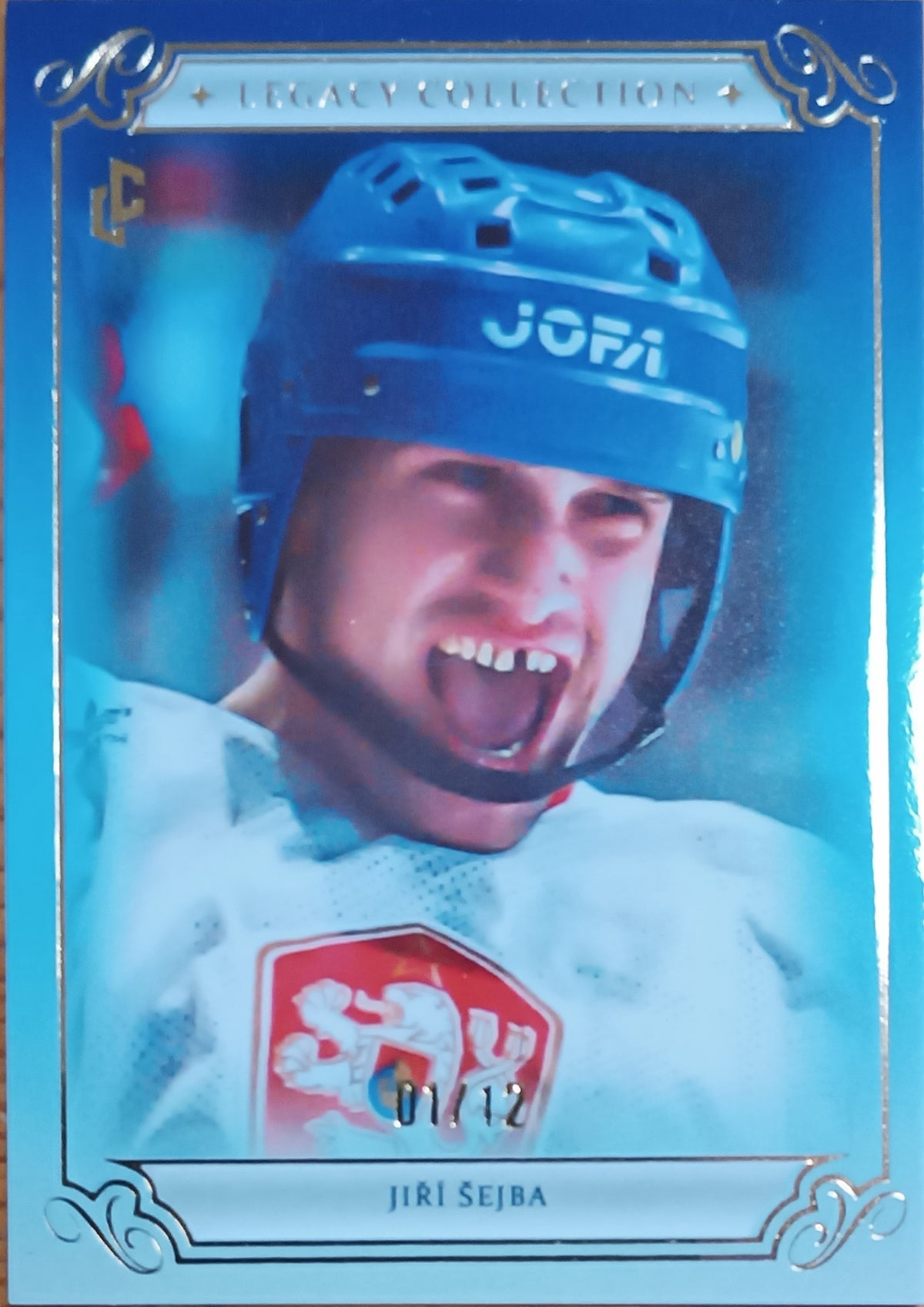 Limitovaná Paralelní karta Jiří Šejba 2025 Legacy Collection 1985 Blue /12 Legendary Cards