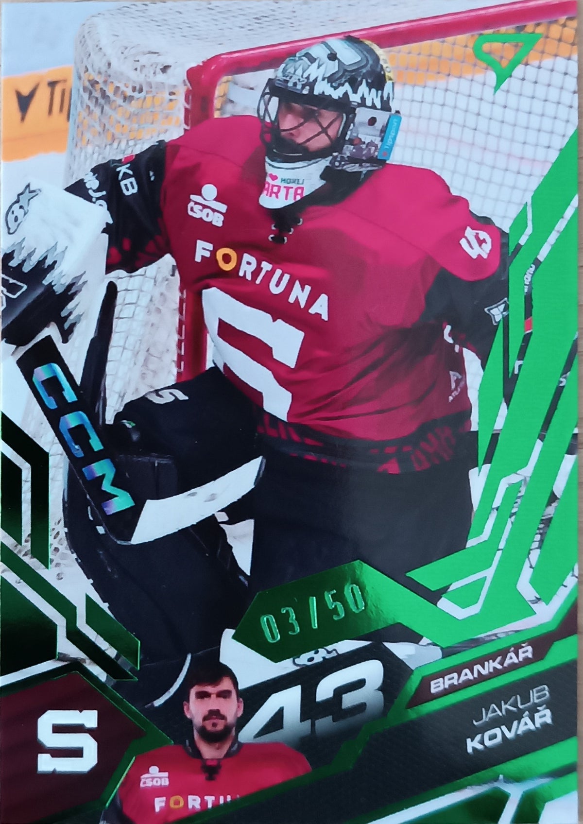 Limitovaná Paralelní karta Jakub Kovář 25-26 ELH Série 1 Emerald Green /50 SportZoo