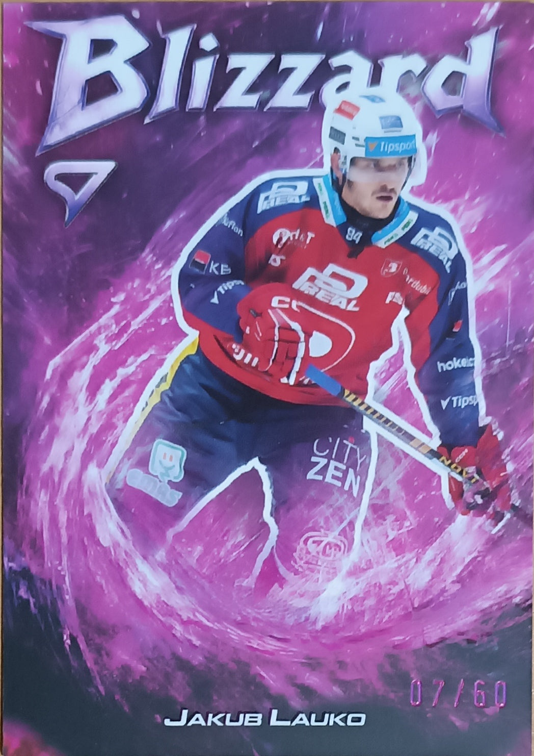 Limitovaná Insertní karta Jakub Lauko 25-26 ELH Série 1 Blizzard Coral Pink /60 SportZoo