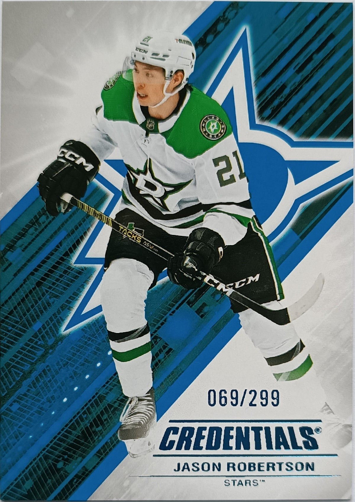 Paralelní karta Jason Robertson 24-25 Credentials Blue /299 Upper Deck