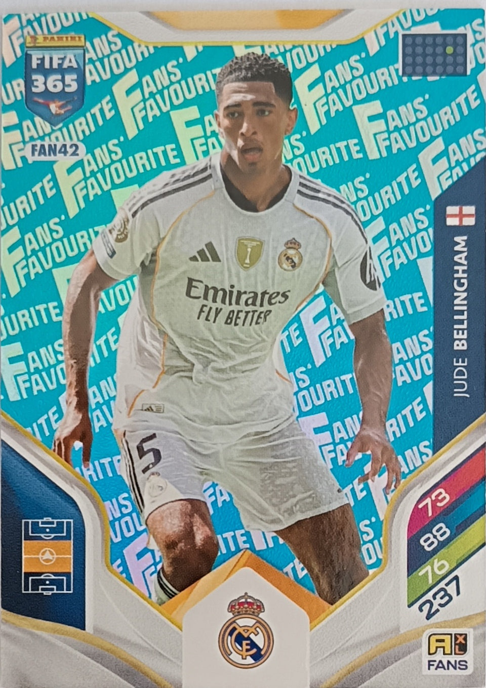 Jude Bellingham Fans´Favourite Blue 2026 Panini FIFA 365 Adrenalyn XL Fans