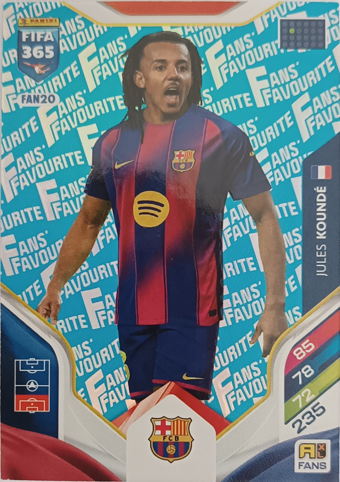 Jules Koundé Fans´Favourite Blue 2026 Panini FIFA 365 Adrenalyn XL Fans