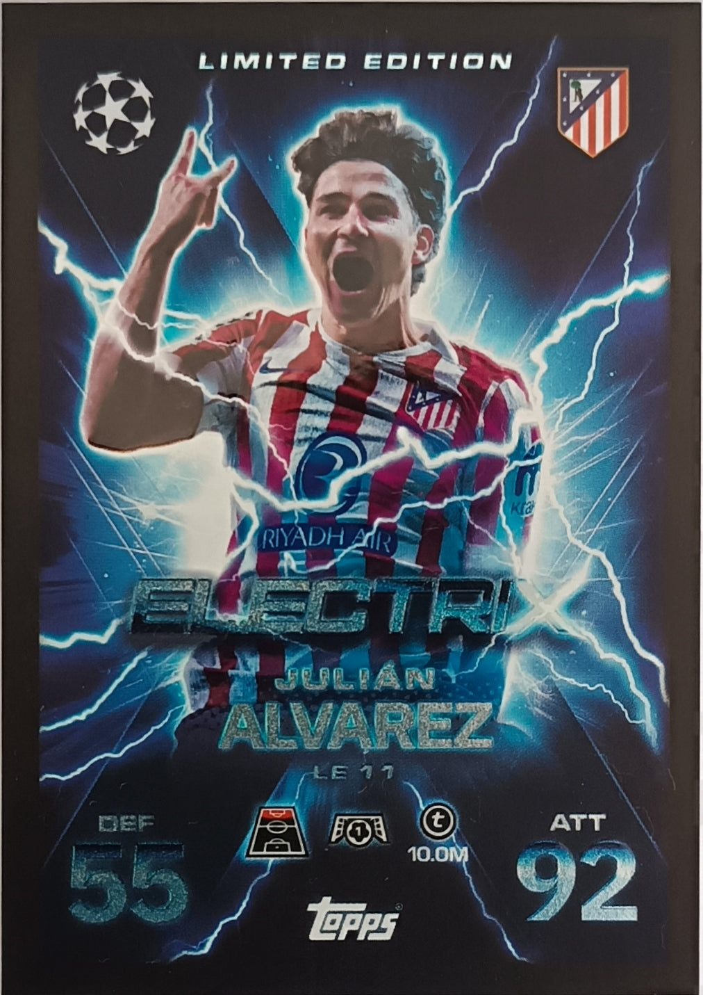 Julián Alvarez Limited Edition Electrix 2025-26 Topps Match Attax Extra