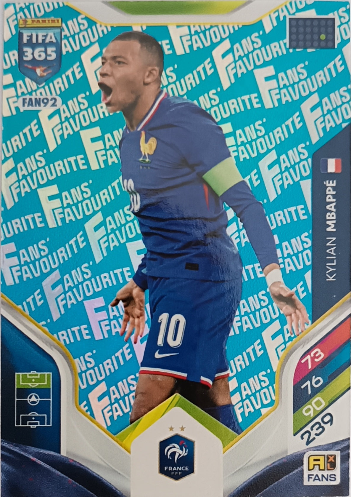 Kylian Mbappé Fans´Favourite Blue 2026 Panini FIFA 365 Adrenalyn XL Fans