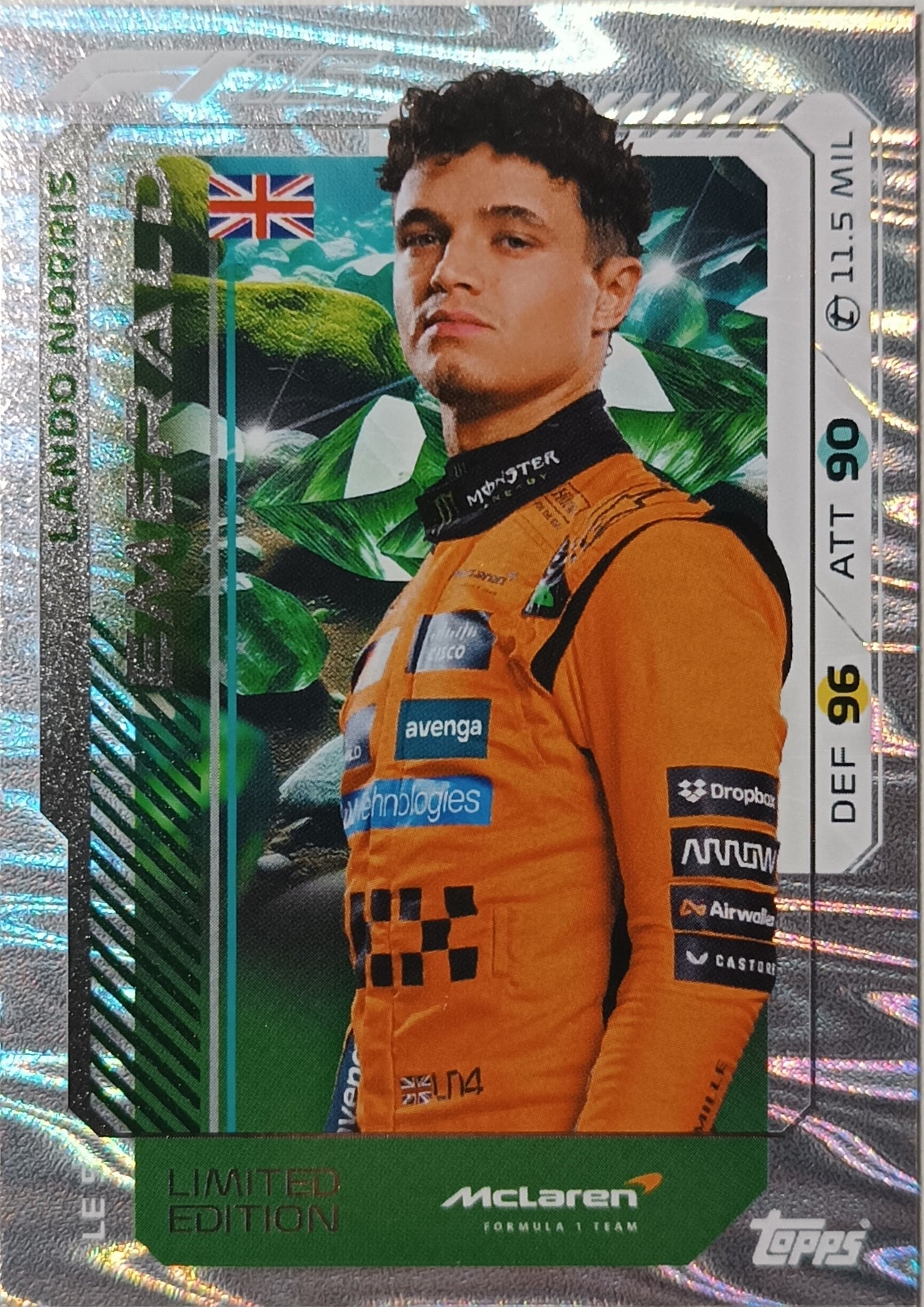 Limited Edition Emerald Lando Norris 2025 Topps