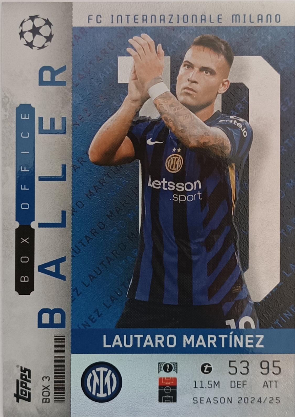 Lautaro Martínez Limited Edition Box Office Ballers 2024-25 Topps Match Attax