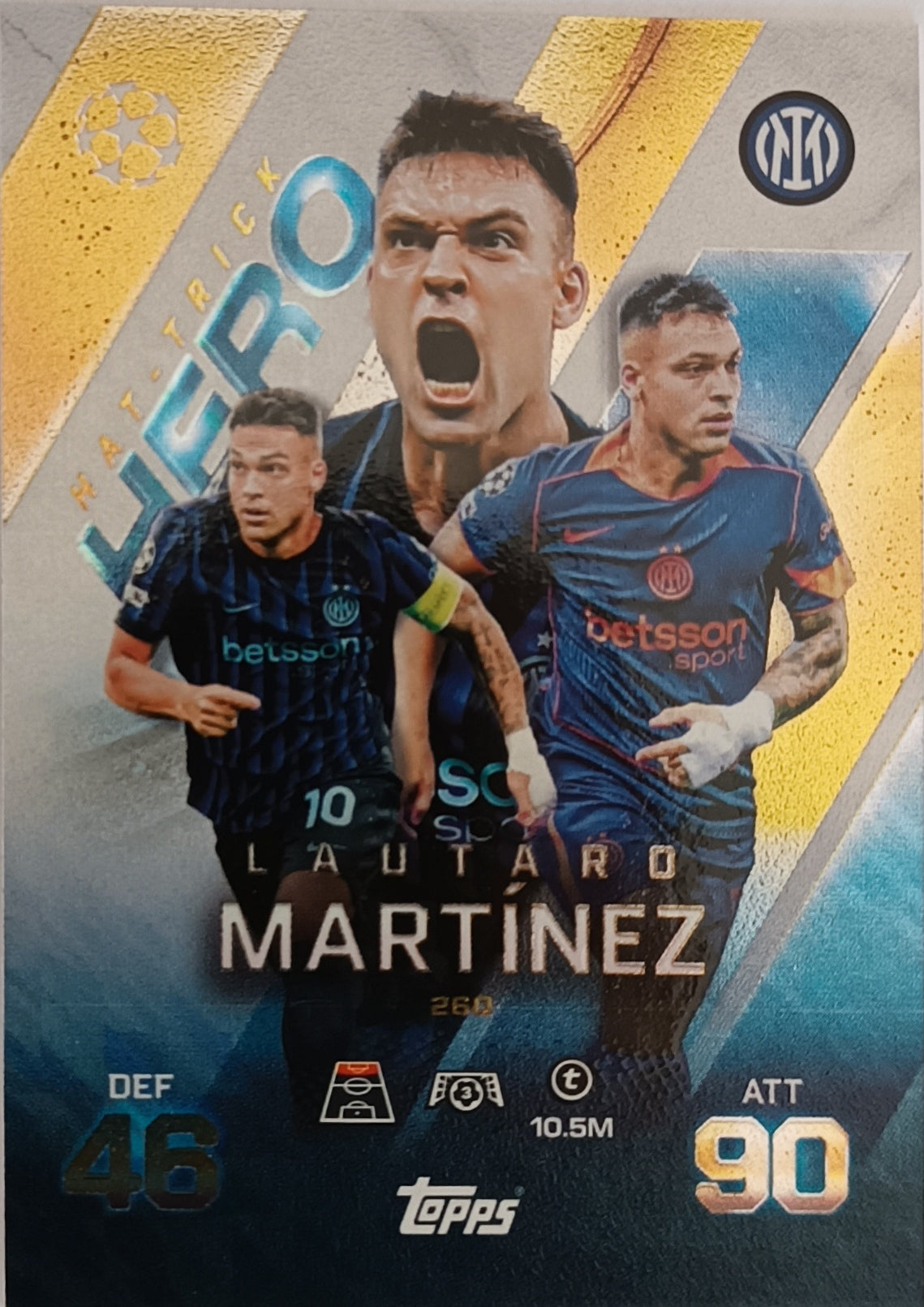 Lautaro Martínez Hat Trick Hero 2025-26 Topps Match Attax Extra