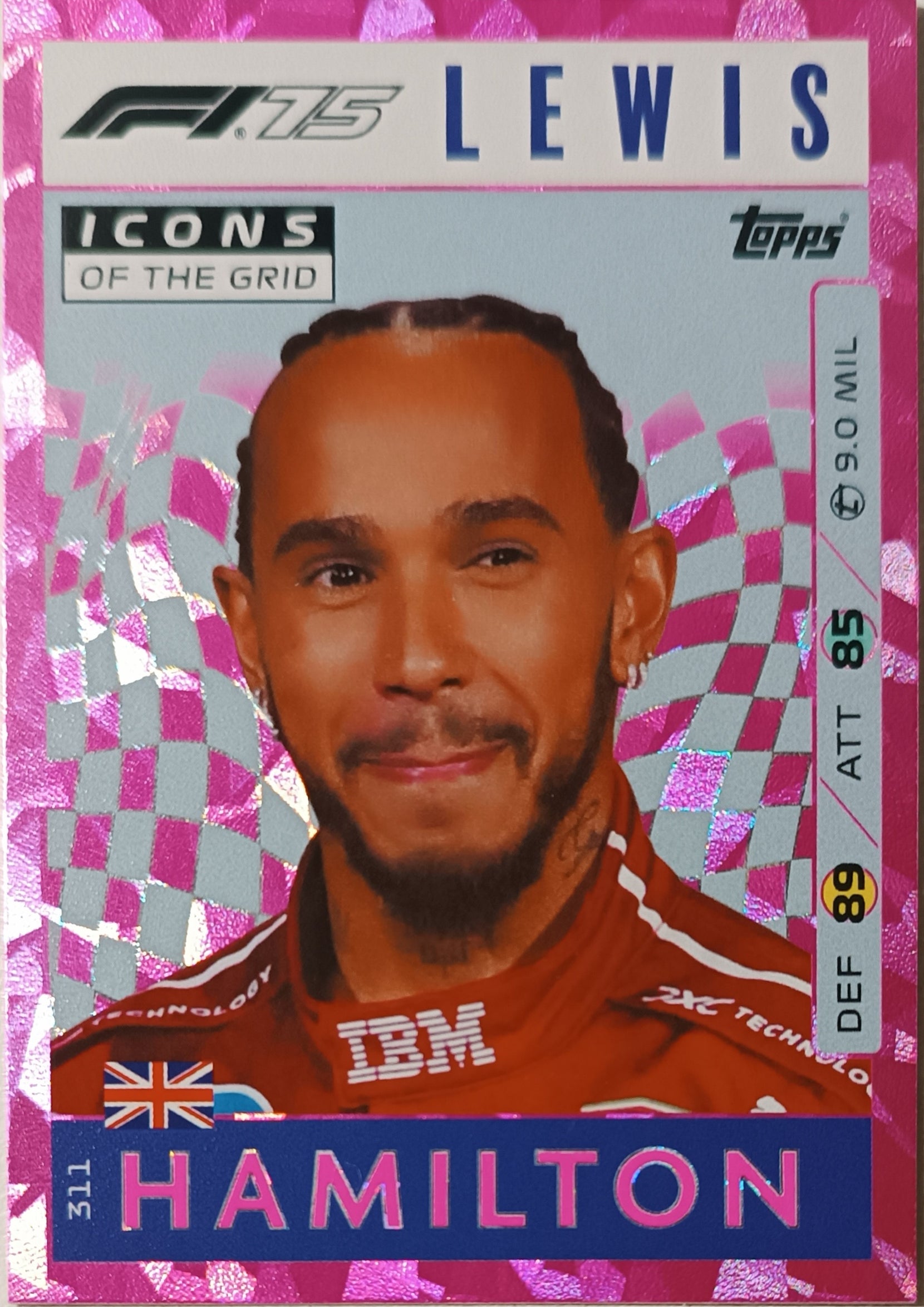 Icons of the Grid Lewis Hamilton 2025 Topps Turbo Attax Pink Parallel