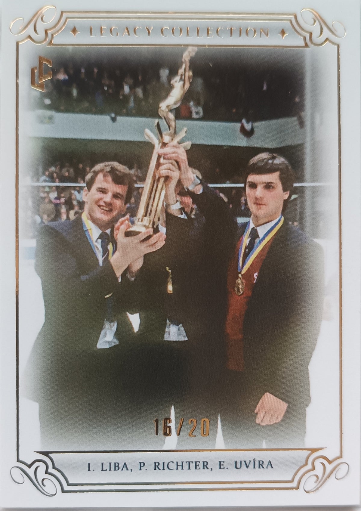 Limitovaná Paralelní karta Igor Liba, Pavel Richter, Eduard Uvíra 2025 Legacy Collection 1985 White/20 Legendary Cards
