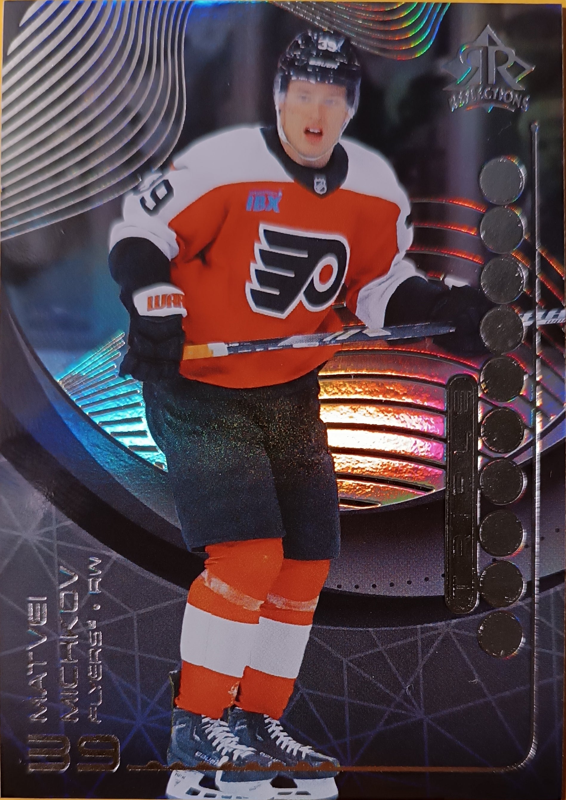 Rookie Insertní karta Matvei Michkov 24-25 Extended Series Triple Dimensions Reflections Upper Deck