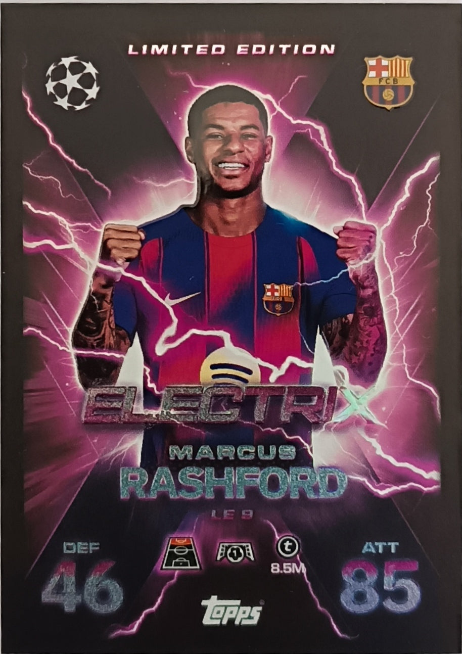 Marcus Rashford Limited Edition Electrix 2025-26 Topps Match Attax Extra