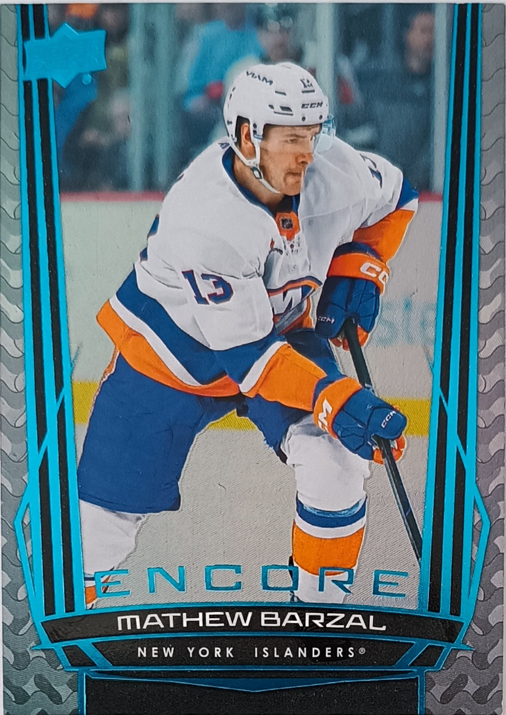 Insertní karta Mathew Barzal 25-26 Series 2 Encore Blue Upper Deck