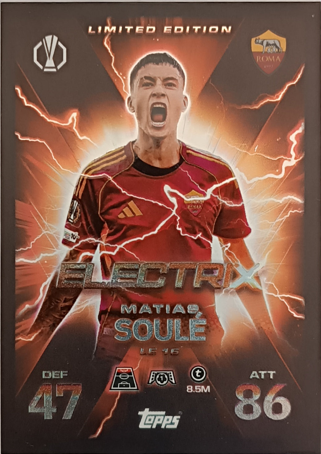 Matias Soulé Limited Edition Electrix 2025-26 Topps Match Attax Extra