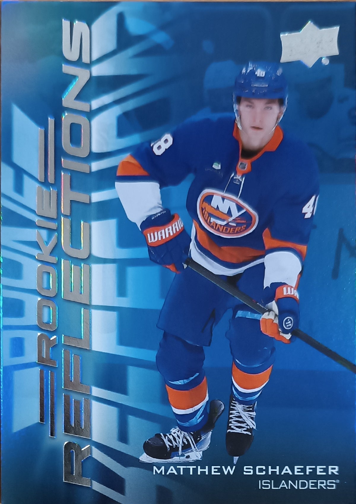 Insertní karta Matthew Schaefer 25-26 Extended Series Rookie Reflections Upper Deck