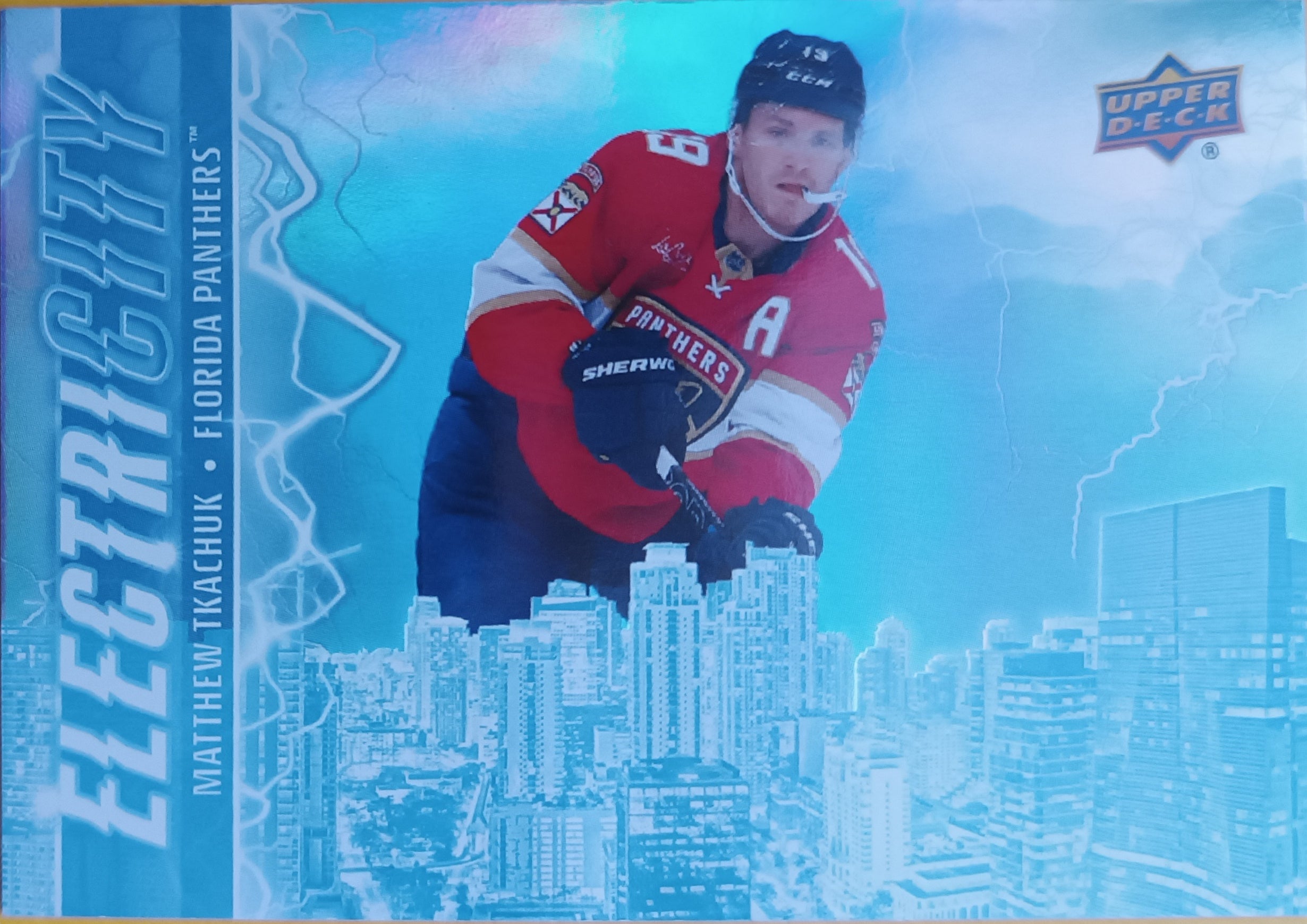 Insertní karta Matthew Tkachuk Electricity Series 2 24-25 Upper Deck