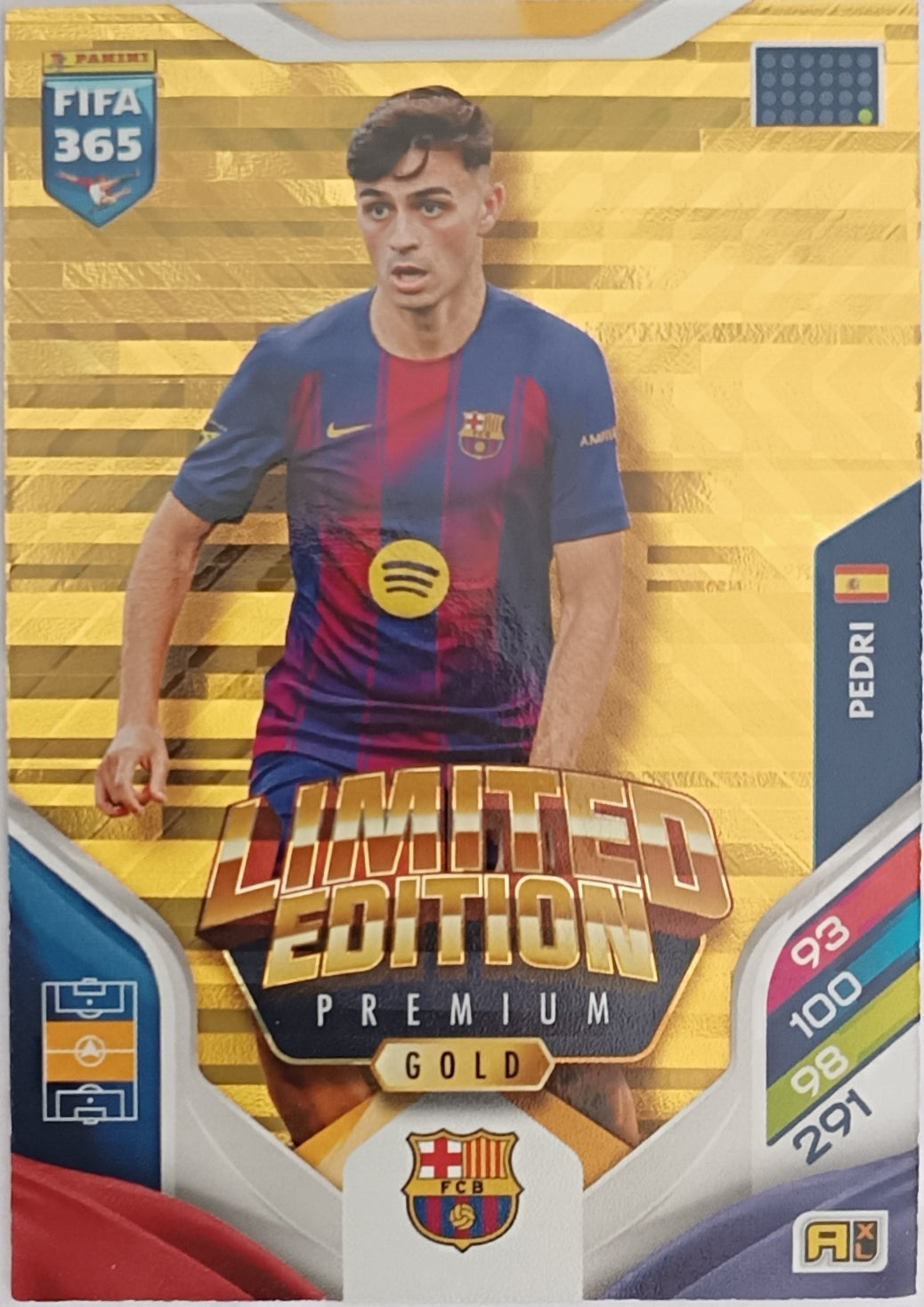 Pedri Limited Edition Premium Gold 2026 Panini FIFA 365 Adrenalyn XL