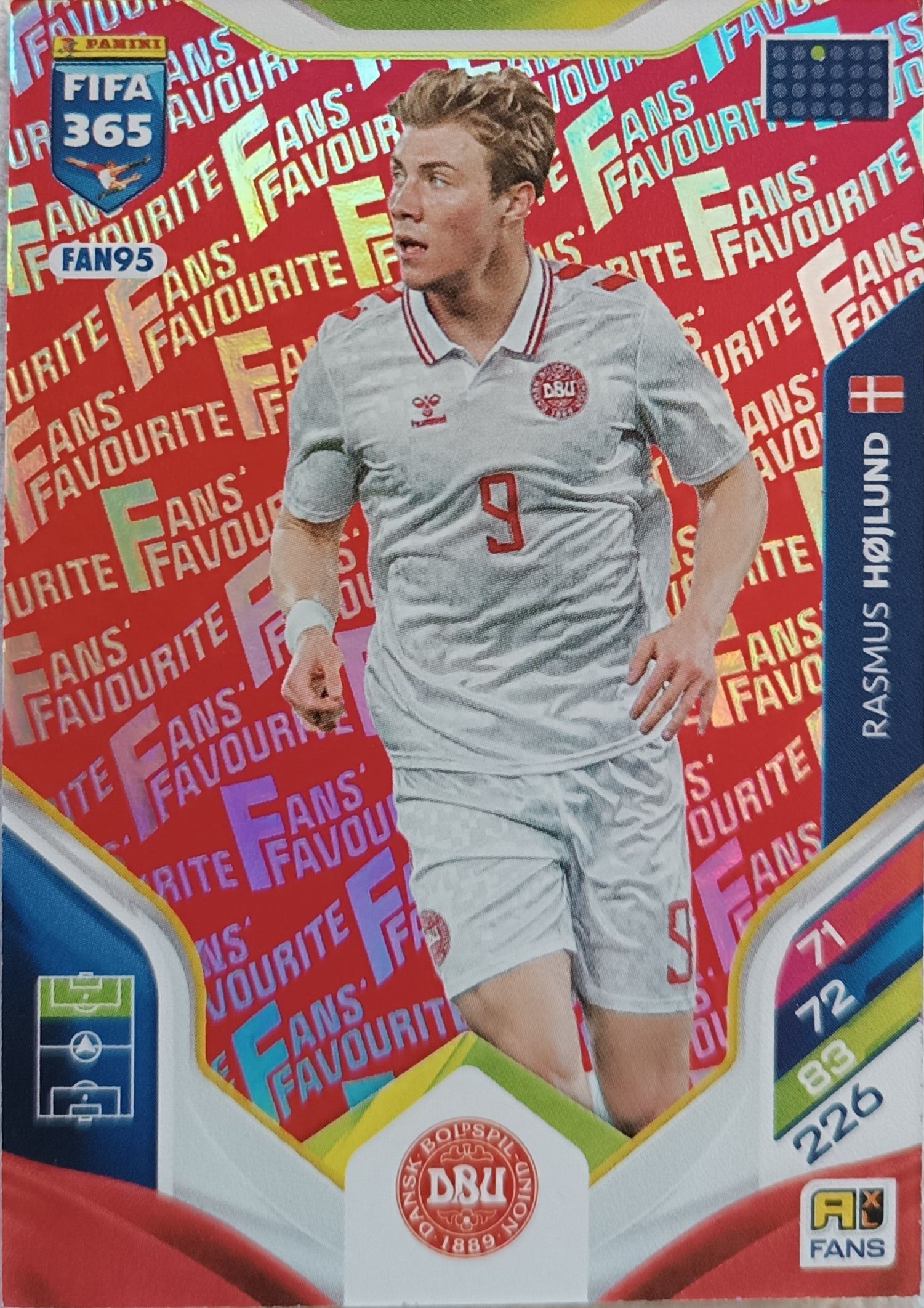 Fans´ Favourite Red Rasmus Hojlund 2026 Panini FIFA 365 Adrenalyn XL Fans