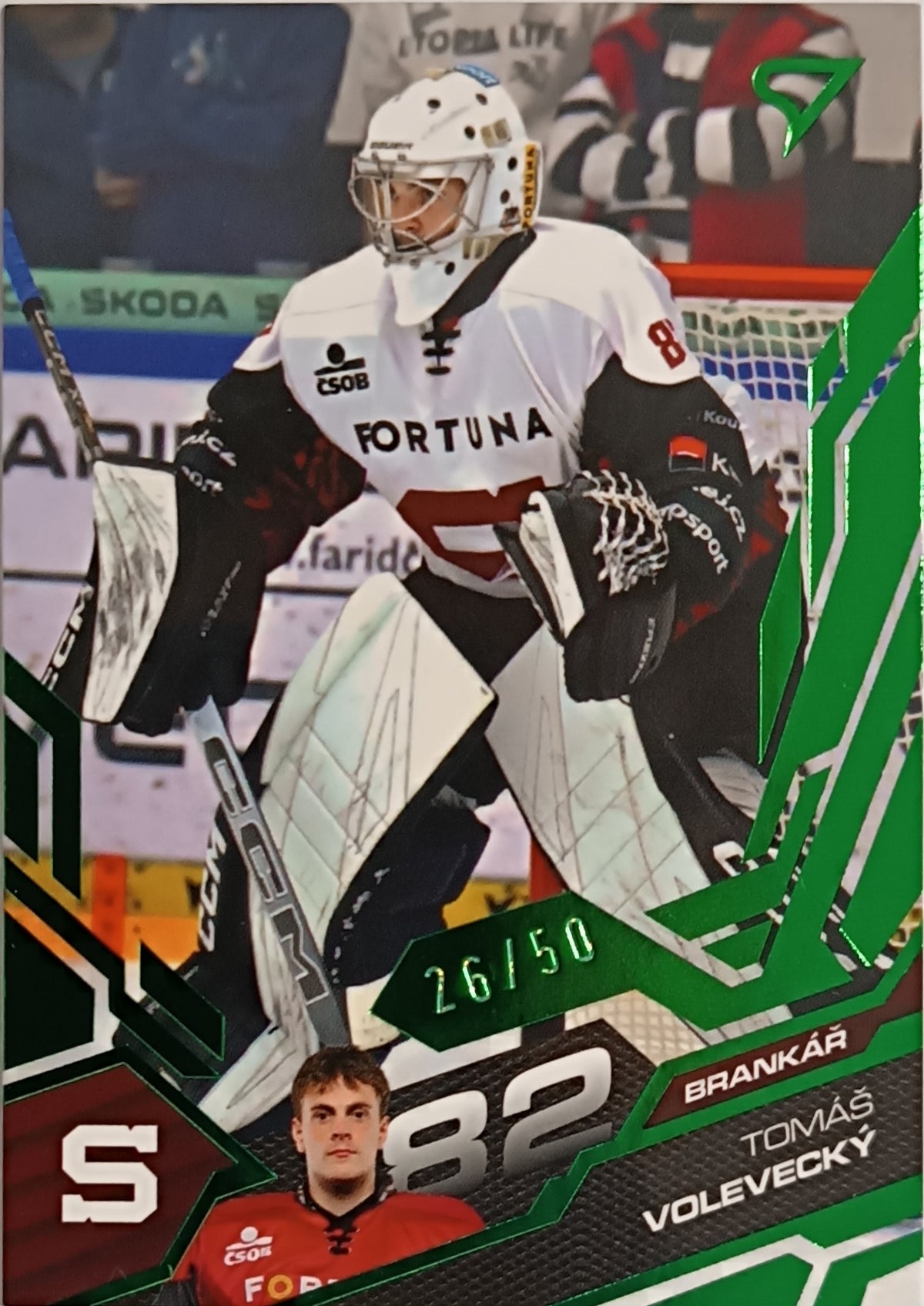 Paralelní Limitovaná karta Tomáš Volevecký 25-26 ELH Série 2 Emerald Green /50 SportZoo