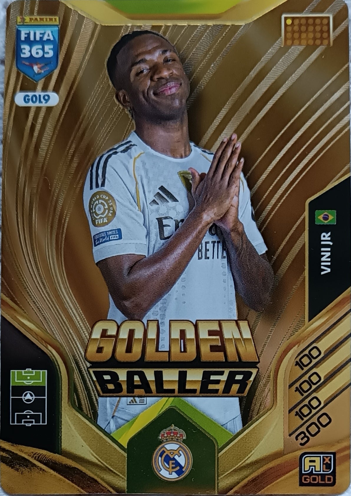 Golden Baller  Vini JR 2026 Panini FIFA 365 Adrenalyn XL Gold