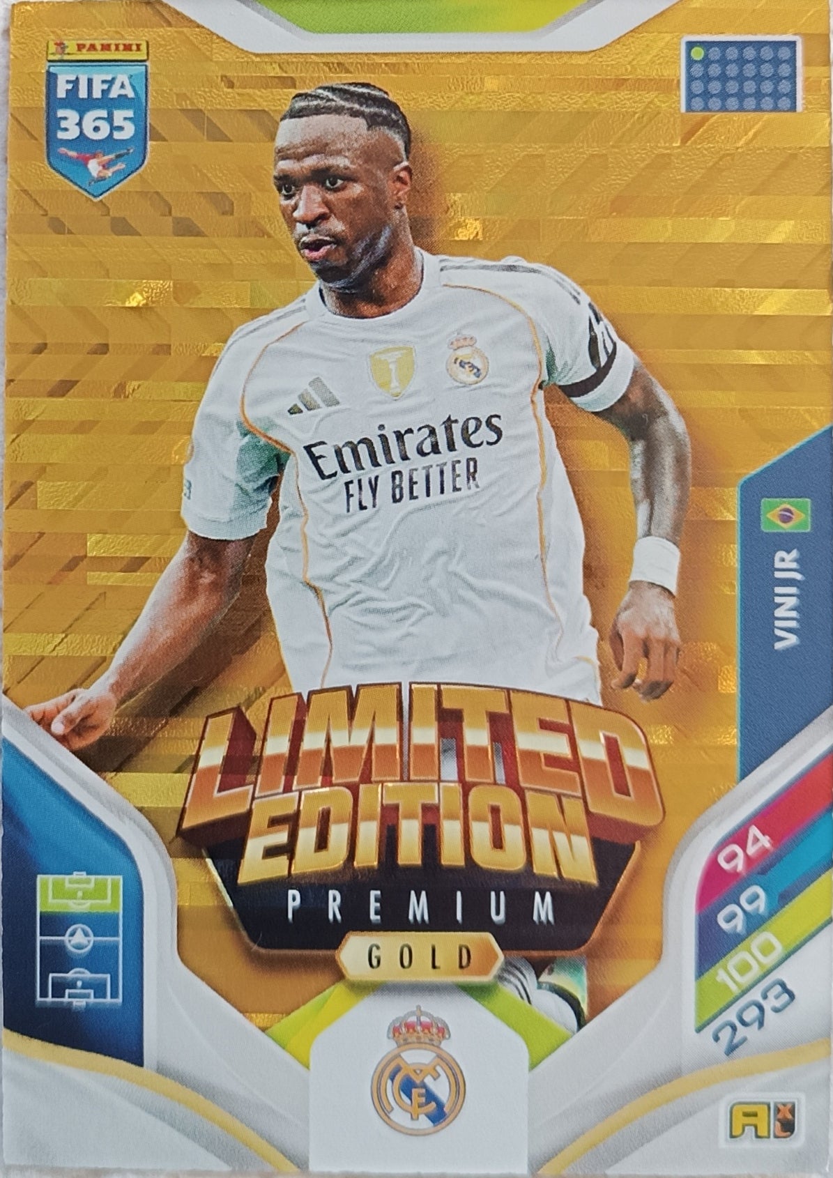 Limited Edition Premium Gold Vini JR 2026 Panini FIFA 365 Adrenalyn XL
