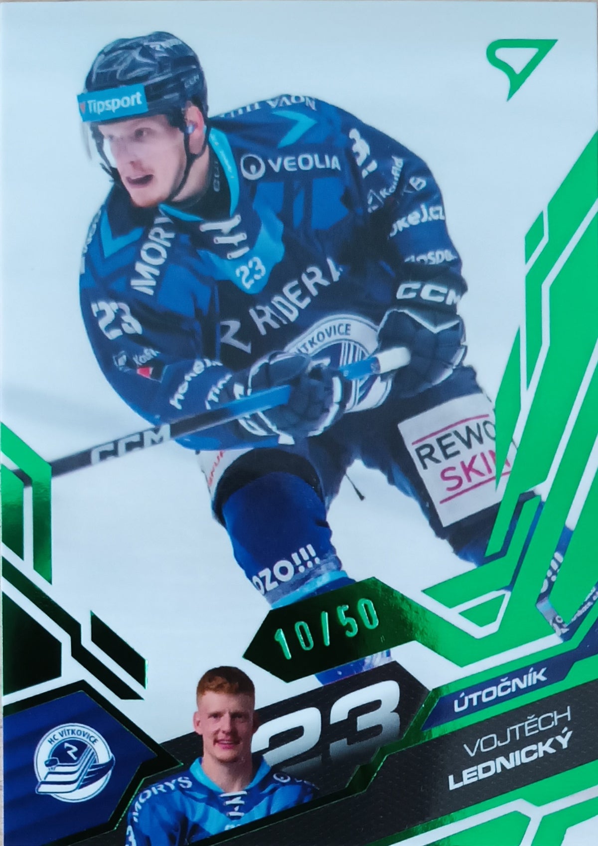 Limitovaná Paralelní karta Vojtěch Lednický 25-26 ELH Série 1 Emerald Green /50 SportZoo