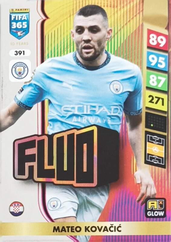 Fluo Mateo Kovačić 2025 Panini FIFA 365 Adrenalyn XL Glow