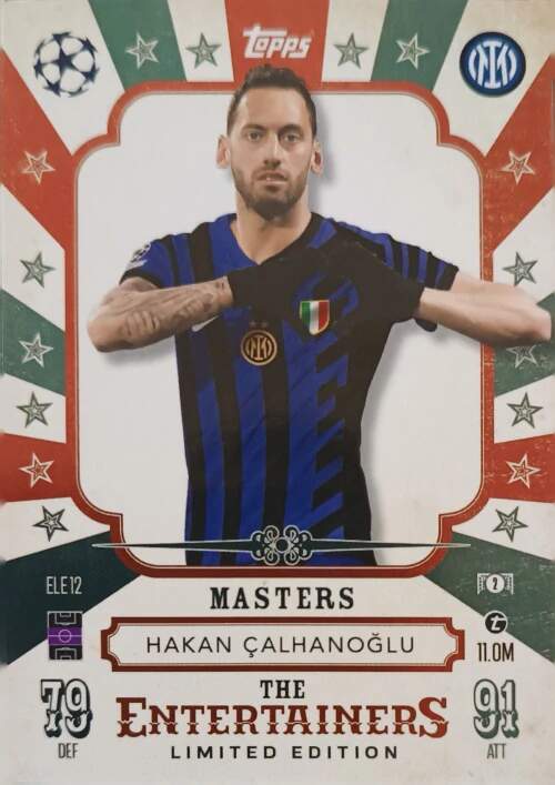 Limitovaná edice The Entertainers Hakan Calhanoglu 2024-25 Topps Match Attax