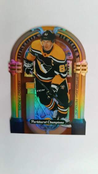 Insertní karta Sidney Crosby 22-23 Parkhurst Champions Jukebox Heroes Upper Deck
