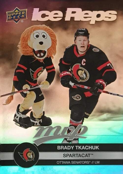 insertní karta Brady Tkachuk 23-24 MVP Ice Reps Spartacat Gold Upper Deck