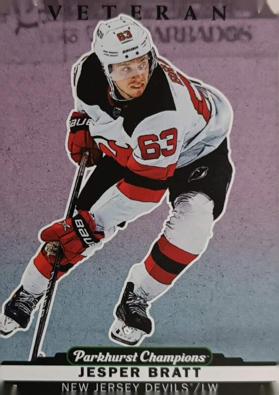 Paralelní karta Jesper Bratt 22-23 Parkhurst Champions Veteran Color Variant Upper Deck