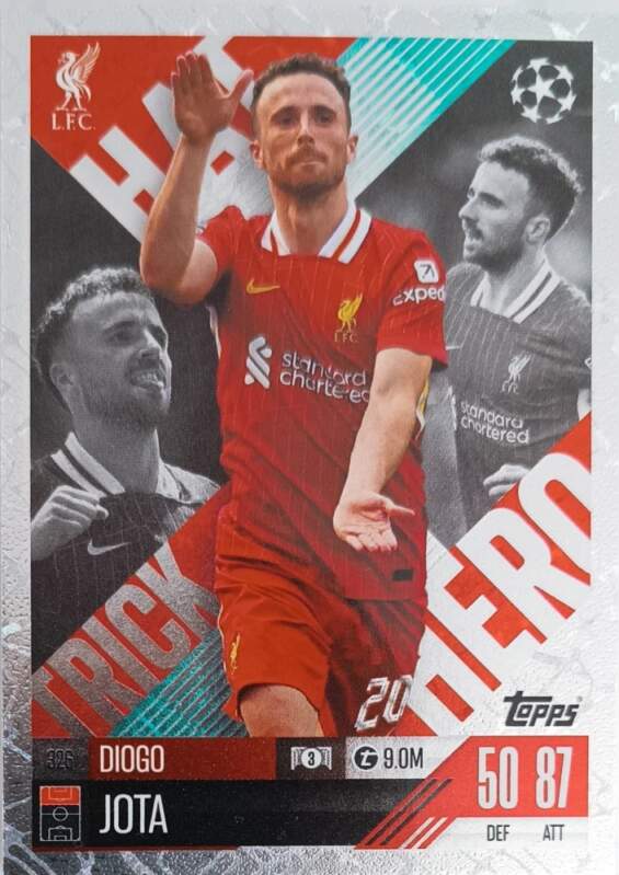 Hat Trick Hero Diogo Jota 2024-25 Topps Match Attax Extra