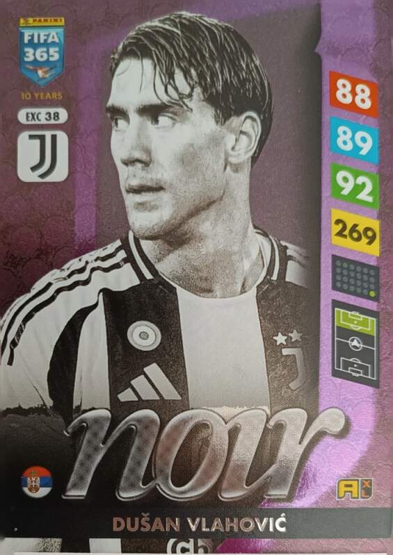 Noir Dušan Vlahović 2025 Panini FIFA 365 Adrenalyn XL