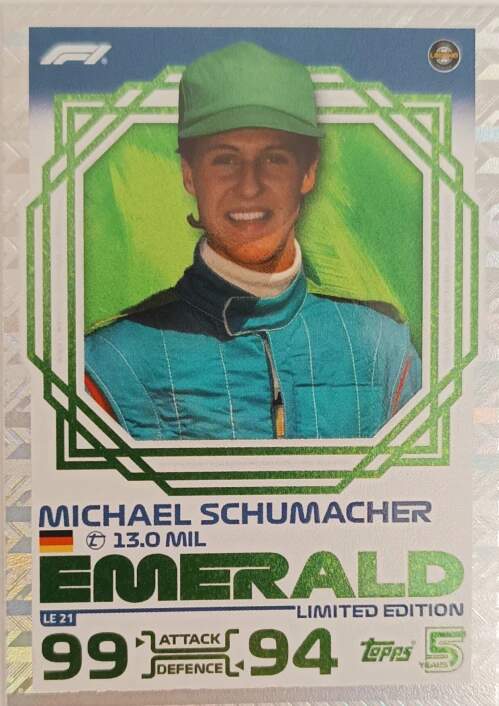 Limited Edition Emerald Michael Schumacher 2024 Topps Turbo Attax