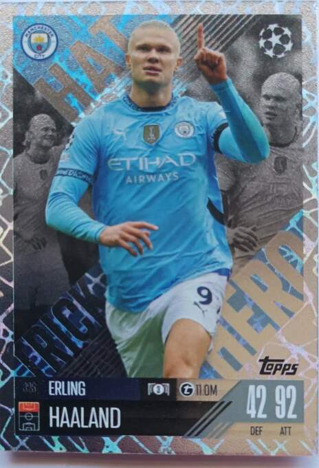 Hat Trick Hero Erling Haaland 2024-25 Topps Match Attax Extra