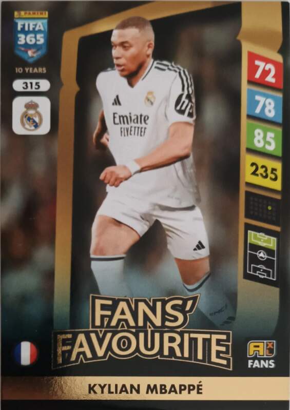 Fans´Favourite Kylian Mbappé 2025 Panini FIFA 365 Adrenalyn XL Fans