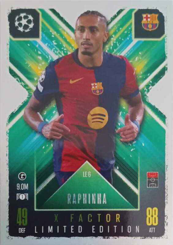 Limited Edition X Factor Raphinha 2024-25 Topps Match Attax Extra