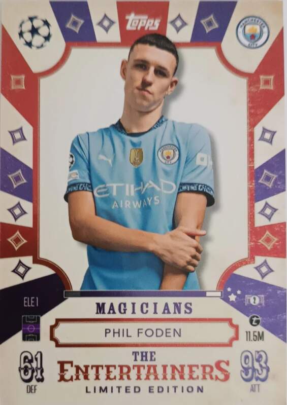 Limitovaná edice The Entertainers Phil Foden 2024-25 Topps Match Attax