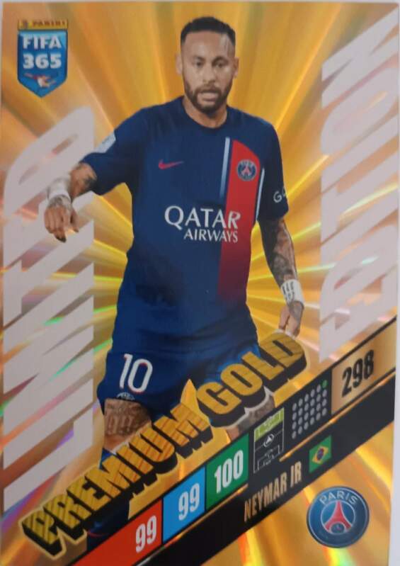 Limited Edition Premium Gold Neymar Jr 2024 Panini FIFA 365 Adrenalyn XL