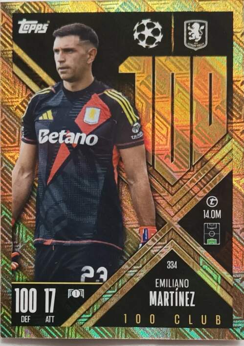 100 Club Emiliano Martínez 2024-25 Topps Match Attax UEFA Club Competitions