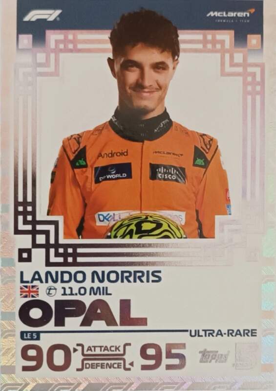 Limited Edition Opal Lando Norris 2024 Topps Turbo Attax